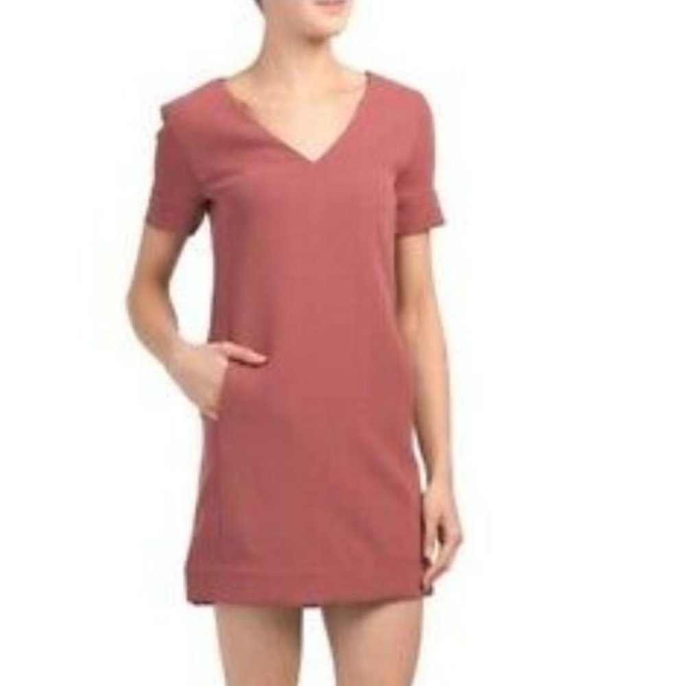 Theory V-neck Banded Shift Admiral Crepe Dress